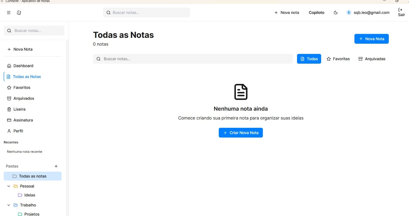 Conote — Lista de notas